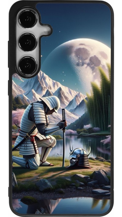 Samsung Galaxy S25+ Case Hülle - Silikon schwarz Samurai Katana Mond