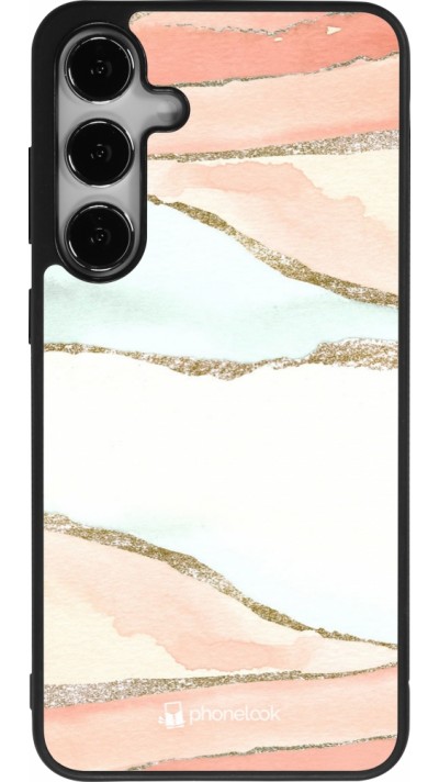 Samsung Galaxy S25+ Case Hülle - Silikon schwarz Shimmering Orange