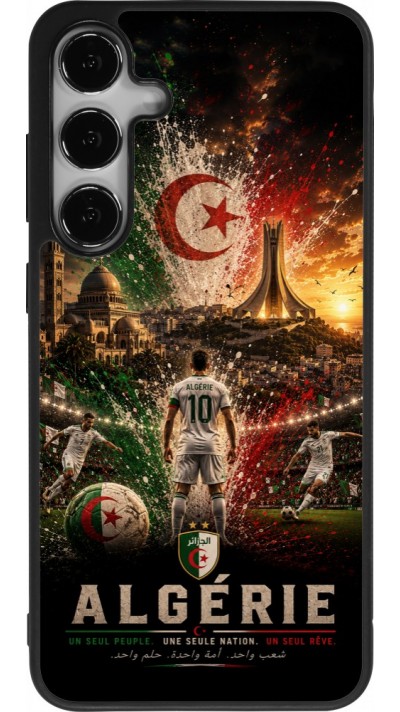 Samsung Galaxy S25+ Case Hülle - Silikon schwarz Fussball Algerien splash 2026