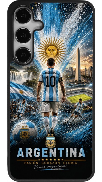 Samsung Galaxy S25+ Case Hülle - Silikon schwarz Fussball Argentinien splash 2026