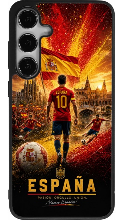 Samsung Galaxy S25+ Case Hülle - Silikon schwarz Fussball Espanien splash 2026