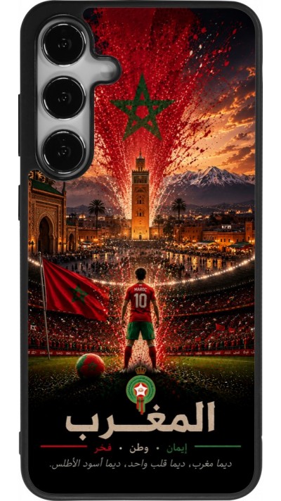Samsung Galaxy S25+ Case Hülle - Silikon schwarz Fussball Marokko splash 2026