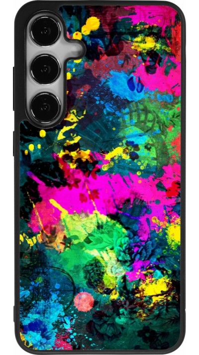 Samsung Galaxy S25+ Case Hülle - Silikon schwarz Splash paint