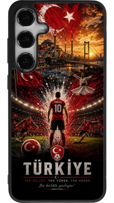 Samsung Galaxy S25+ Case Hülle - Silikon schwarz Fussball Türkei splash 2026