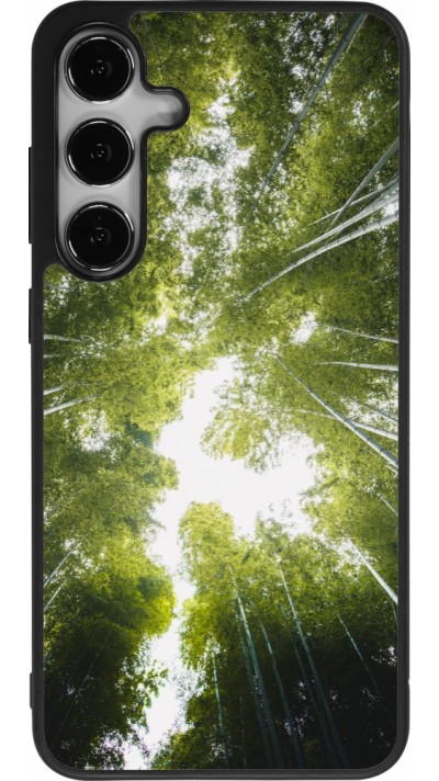 Coque Samsung Galaxy S25+ - Silicone rigide noir Spring 23 forest blue sky