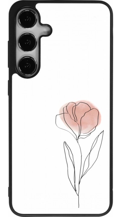 Coque Samsung Galaxy S25+ - Silicone rigide noir Spring 23 minimalist flower
