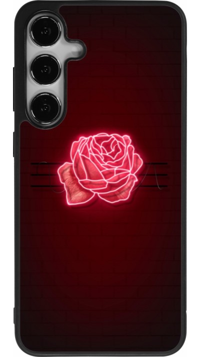 Coque Samsung Galaxy S25+ - Silicone rigide noir Spring 23 neon rose