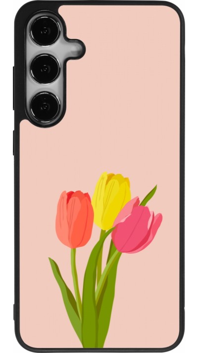 Coque Samsung Galaxy S25+ - Silicone rigide noir Spring 23 tulip trio