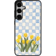 Samsung Galaxy S25+ Case Hülle - Silikon schwarz Blue vichy tulips Spring 2026