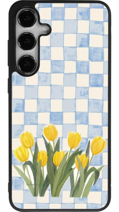 Samsung Galaxy S25+ Case Hülle - Silikon schwarz Blue vichy tulips 2026