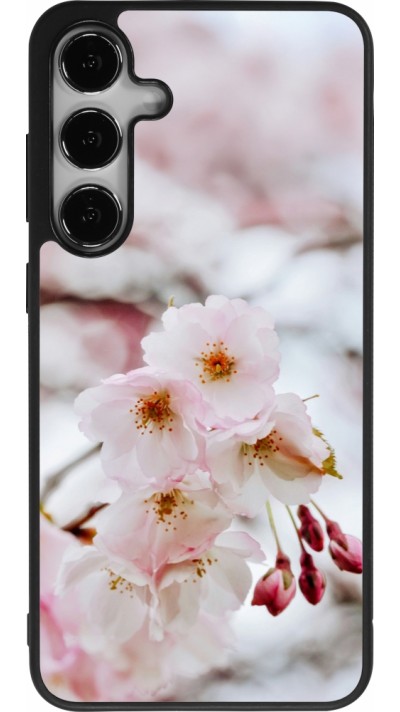 Samsung Galaxy S25+ Case Hülle - Silikon schwarz Cherry tree 2026