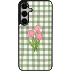Samsung Galaxy S25+ Case Hülle - Silikon schwarz Green vichy tulips 2026