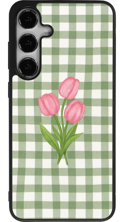 Samsung Galaxy S25+ Case Hülle - Silikon schwarz Green vichy tulips 2026