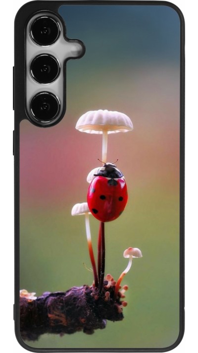 Samsung Galaxy S25+ Case Hülle - Silikon schwarz Ladybird on a mushroom 2026