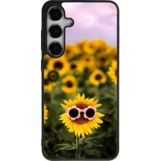 Samsung Galaxy S25+ Case Hülle - Silikon schwarz Sunflower with glasses 2026