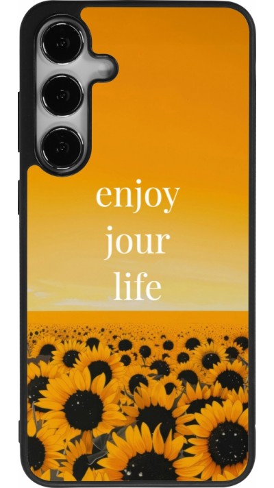 Samsung Galaxy S25+ Case Hülle - Silikon schwarz Summer 2025 Enjoy your life