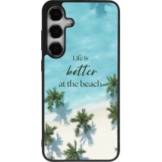 Samsung Galaxy S25+ Case Hülle - Silikon schwarz Summer 2025 Life is better at the beach
