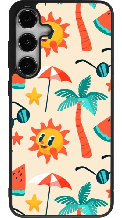 Samsung Galaxy S25+ Case Hülle - Silikon schwarz Summer 2025 Pattern soleil