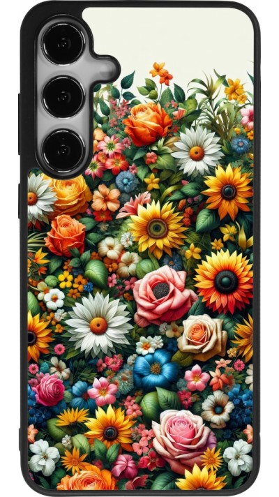 Coque Samsung Galaxy S25+ - Silicone rigide noir Summer Floral Pattern