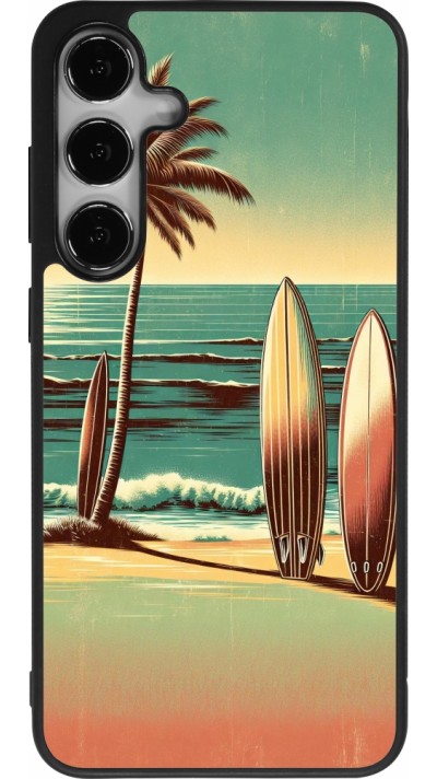 Coque Samsung Galaxy S25+ - Silicone rigide noir Surf Paradise