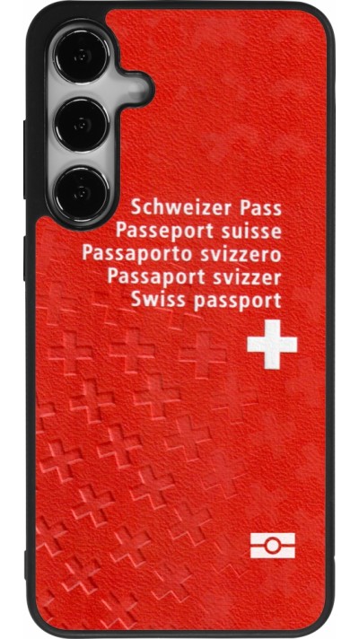 Coque Samsung Galaxy S25+ - Silicone rigide noir Swiss Passport