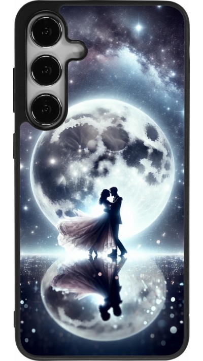 Coque Samsung Galaxy S25+ - Silicone rigide noir Valentine 2024 Love under the moon