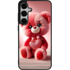 Samsung Galaxy S25+ Case Hülle - Silikon schwarz Valentin 2024 Rosaroter Teddybär