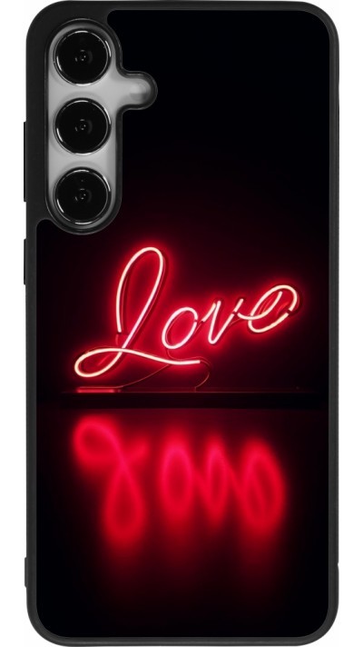 Coque Samsung Galaxy S25+ - Silicone rigide noir Valentine 2025 Neon Love