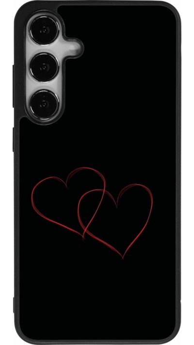 Coque Samsung Galaxy S25+ - Silicone rigide noir Valentine 2023 attached heart