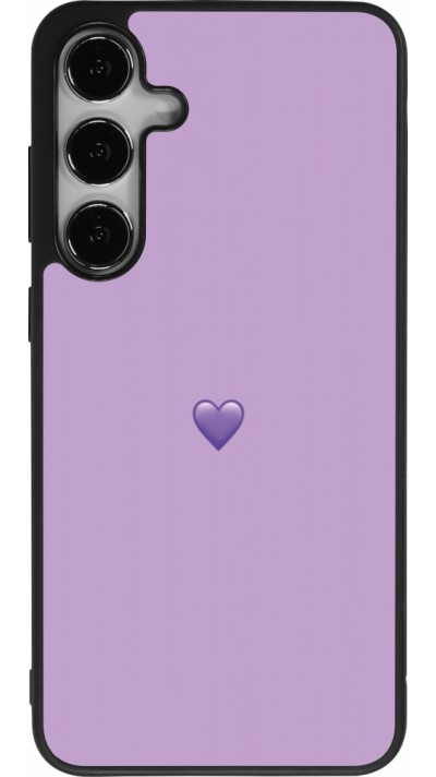 Coque Samsung Galaxy S25+ - Silicone rigide noir Valentine 2023 purpule single heart