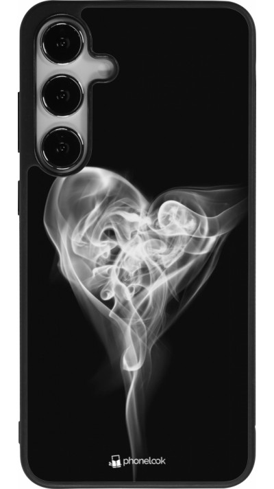 Coque Samsung Galaxy S25+ - Silicone rigide noir Valentine 2022 Black Smoke