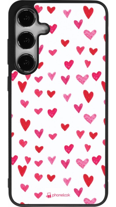 Coque Samsung Galaxy S25+ - Silicone rigide noir Valentine 2022 Many pink hearts