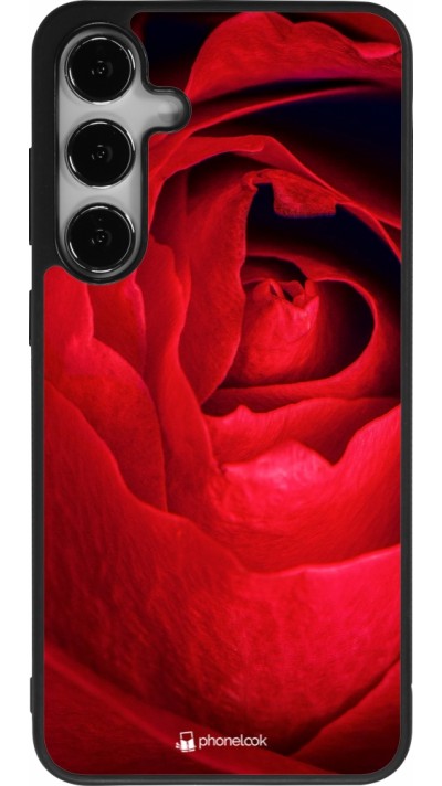 Coque Samsung Galaxy S25+ - Silicone rigide noir Valentine 2022 Rose