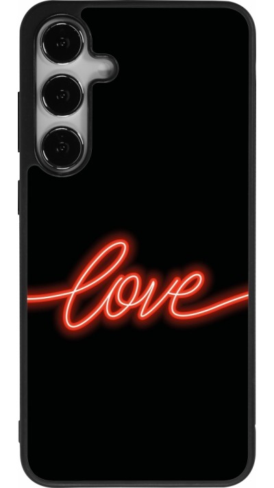Coque Samsung Galaxy S25+ - Silicone rigide noir Valentine 2023 neon love