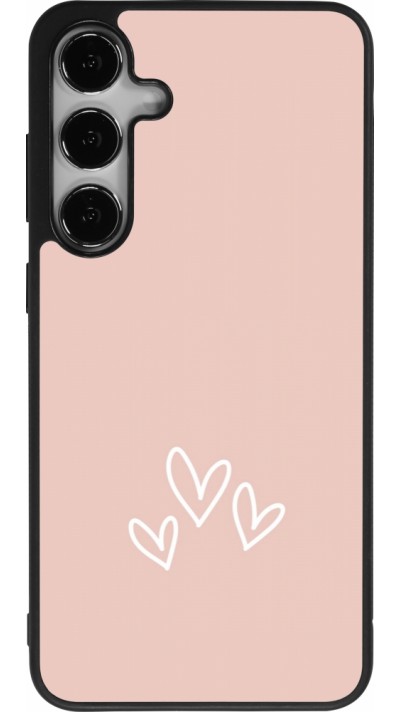 Coque Samsung Galaxy S25+ - Silicone rigide noir Valentine 2023 three minimalist hearts