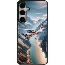 Samsung Galaxy S25+ Case Hülle - Silikon schwarz Schweizer Alpenflug