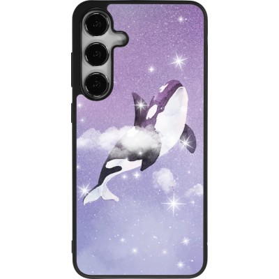 Samsung Galaxy S25+ Case Hülle - Silikon schwarz Whale in sparking stars