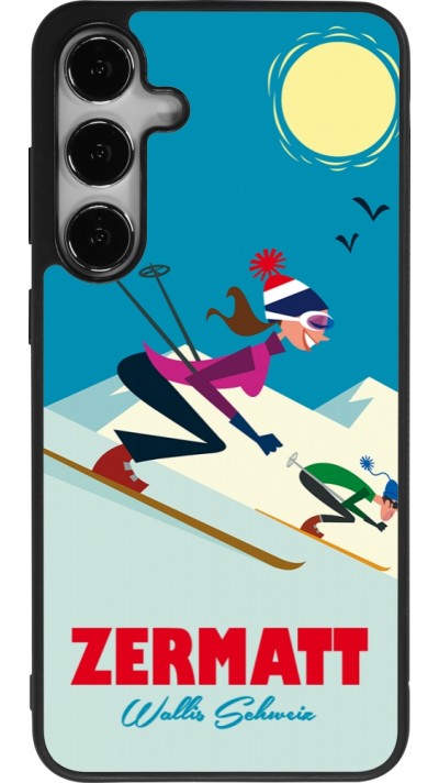 Samsung Galaxy S25+ Case Hülle - Silikon schwarz Zermatt Ski Downhill