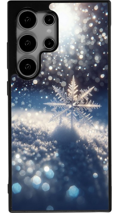 Samsung Galaxy S25 Ultra Case Hülle - Silikon schwarz Schneeflocke Solar Glanz