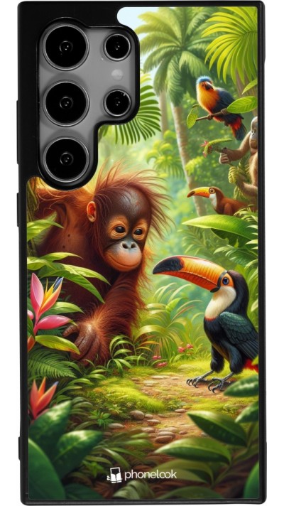 Samsung Galaxy S25 Ultra Case Hülle - Silikon schwarz Tropischer Dschungel Tayrona