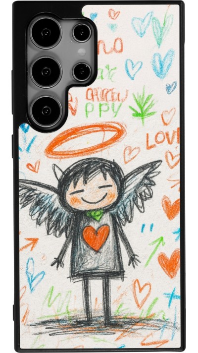 Samsung Galaxy S25 Ultra Case Hülle - Silikon schwarz Little Angel Sketch Love