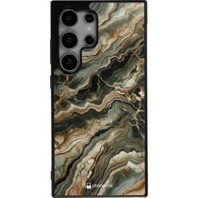 Samsung Galaxy S25 Ultra Case Hülle - Silikon schwarz Oliv Marmor