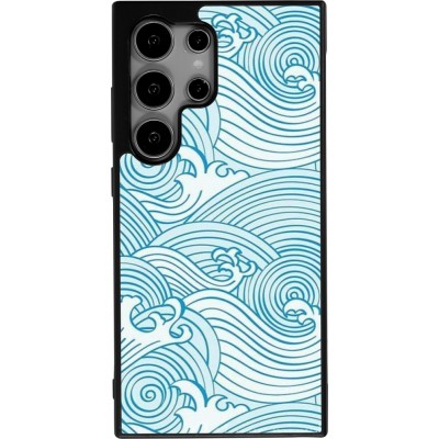 Samsung Galaxy S25 Ultra Case Hülle - Silikon schwarz Ocean Waves