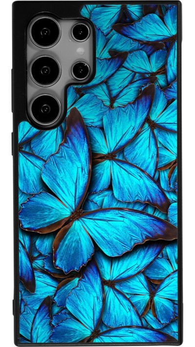 Samsung Galaxy S25 Ultra Case Hülle - Silikon schwarz Papillon bleu