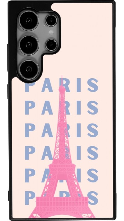 Samsung Galaxy S25 Ultra Case Hülle - Silikon schwarz Paris Pink Print