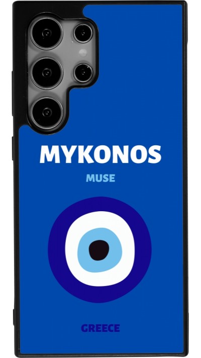 Samsung Galaxy S25 Ultra Case Hülle - Silikon schwarz Pop Summer Destination Mykonos