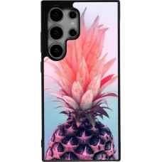 Samsung Galaxy S25 Ultra Case Hülle - Silikon schwarz Purple Pink Pineapple