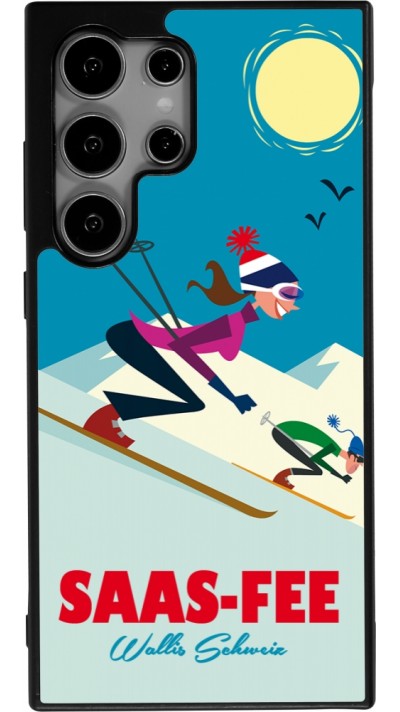 Samsung Galaxy S25 Ultra Case Hülle - Silikon schwarz Saas-Fee Ski Downhill