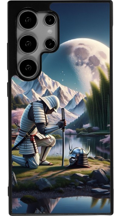 Samsung Galaxy S25 Ultra Case Hülle - Silikon schwarz Samurai Katana Mond