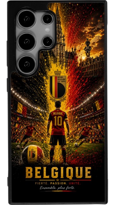 Samsung Galaxy S25 Ultra Case Hülle - Silikon schwarz Fussball Belgien splash 2026